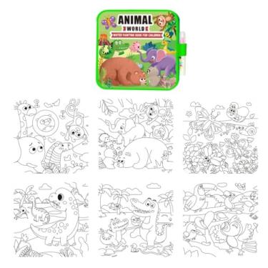 Imagem de Livro de aquarela para crianças - ferramentas de pintura portátil de desenho animado reutilizável | Livro de pintura em aquarela | para casa, viagem, , estúdio, exterior, pré-escola, jardim