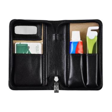 Imagem de Kit Higiene Bucal Pratik em Couro 777 Galvani, Preto