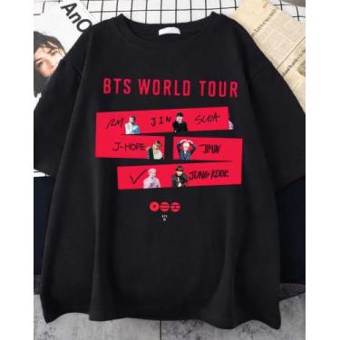Imagem de Camiseta BTS World Tour 2026 Aesthetic Unissex - Sneko Store, Preto, B