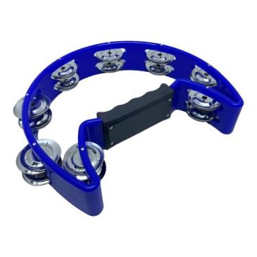 Imagem de Pandeiro Pandeirola Meia Lua Profissional varias coes - MXT, Azul