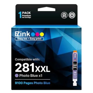 Imagem de E-Z Ink (TM) Cartucho de tinta de substituição compatível para Canon CLI-281XXL CLI 281 XXL para usar com PIXMA TS8120 TS9120 (azul foto, 1 pacote)