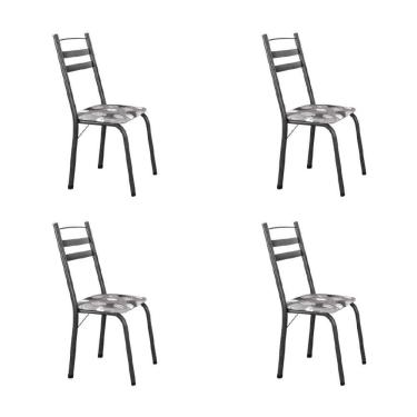 Imagem de Conjunto Com 4 Cadeiras Tubular Itália Artefamol Dark