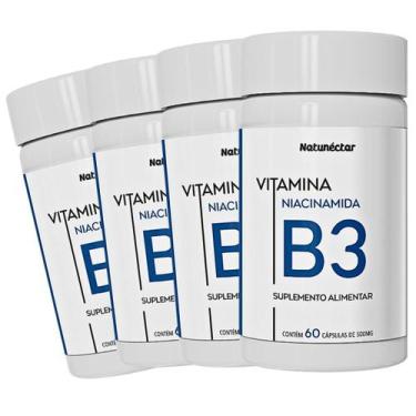 Imagem de Kit 4 Vitamina B3 Niacinamida Niacina 240 Capsulas Natunéctar Niacinam