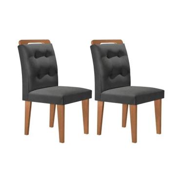 Imagem de Kit 2 Cadeiras De Cozinha Imperatriz 2 Un Imbuia Suede Grafite Rufato
