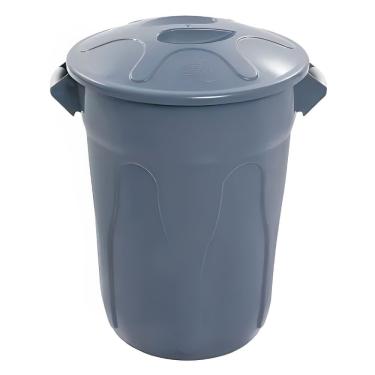 Imagem de Lixeira de Plástico Cinza 66cm com Tampa Sobreposta 100 Litros Cr100c Jsn Cesto Plastico com Tam