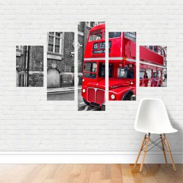 Imagem de Quadro Cidades London Bus Ônibus Vermelho Inglaterra Canvas