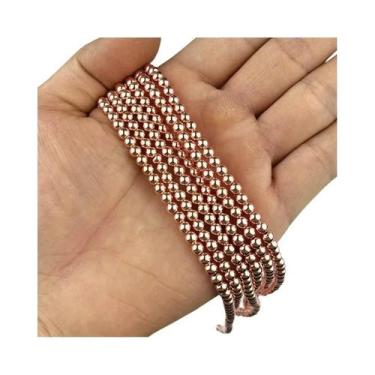 Imagem de Contas De Hematita Em Pedra Natural Com Cor De Ouro 14K, Contas Redond