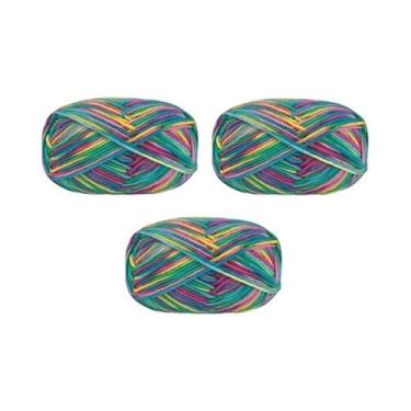 Imagem de Fio Colorido Em Gradiente 150g Algodão Leite Médio Grosso Para Suéter,