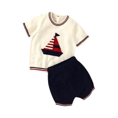 Imagem de Conjunto De Roupas Para Bebê Menina Com Camiseta De Manga Curta E Shor