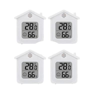 Imagem de Termômetro Digital Interno E Higrômetro, 4 Peças, Mini Medidor De Temp