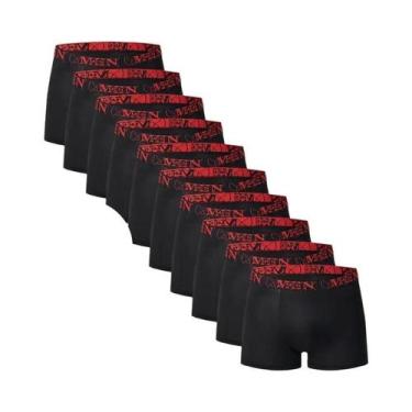 Imagem de Cuecas Boxer Masculinas plus Size Pretas Com Estampa Dourada, Pacote C