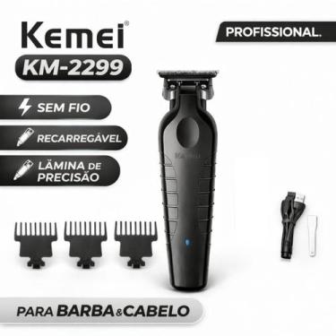 Imagem de Máquina De Acabamento Profissional Kemei Km-2299 Compacta Sem Fio