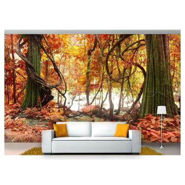Imagem de Papel De Parede Floresta Natureza Árvores 3D 3M² Xna184