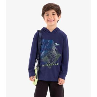 Imagem de Camiseta Rovi Kids Infantil Manga Longa Com Capuz Masculina-Masculino
