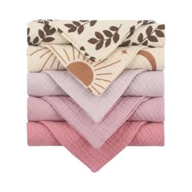 Imagem de Toalhas De Bebê Macias E Absorventes 5 Peças De Algodão Gaze Para Rost