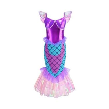 Imagem de Fantasia De Sereia Para Meninas, Conjunto De Vestido Roxo Ariel Para H