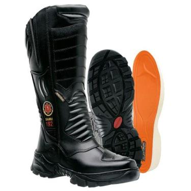 Imagem de Bota Longa Coturno Unissex Samu 192 Com Porta Objetos., Preto, 44