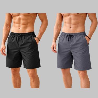Imagem de Kit 2 Bermuda Masculina Tactel Casual Leve Cós Elástico-Masculino