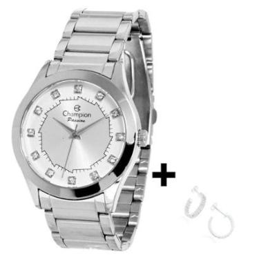 Imagem de Relogio Feminino Champion Prova D'agua + Brinco-Feminino