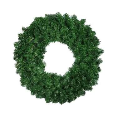 Imagem de Guirlanda De Natal Verde Em PVC 30/40cm Com Simulação De Folhas Para D