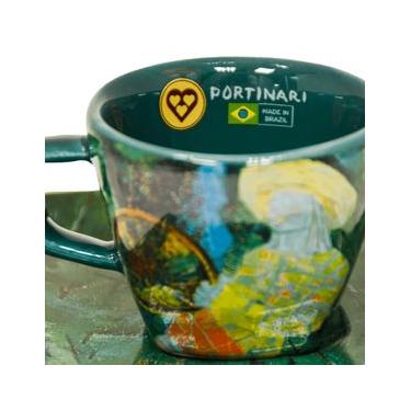 Imagem de Xícara de Porcelana Portinari com Pires 3 Corações Peneirando Café 200ml