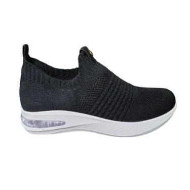 Imagem de Tênis Feminino PICCADILLY Slip On Meia de amortecedor 940006, Preto, 3