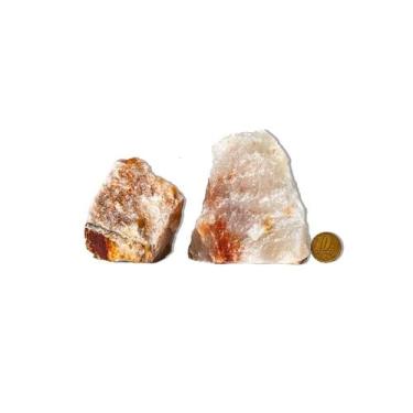 Imagem de 01 Aragonita Raio Laranja Pé Serrado 5 a 9cm 100 a 200g Tipo B - Crist