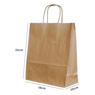 Imagem de Sacola Papel Kraft P 18x22x9cm 100und Acesso Monolúcido Emb - Congratu