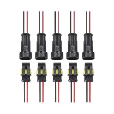 Imagem de Conectores Elétricos Impermeáveis De 2 Pinos 16 AWG, Kit De Plugue Mac