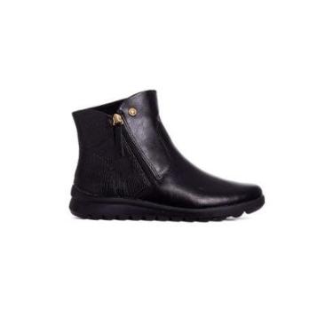 Imagem de Bota Cano Curto Comfortflex Forrada Ziper Preto-Feminino