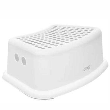 Imagem de Degrau Infantil Clingo Branco e Cinza Com Antiderrapante Step Dots
