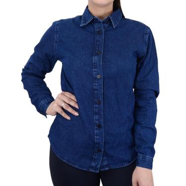 Imagem de Camisa Feminina Recuzza Jeans Azul Escuro - 1062-Feminino