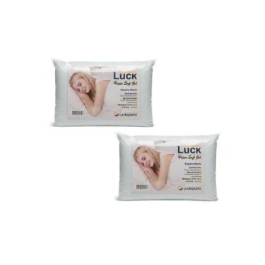 Imagem de Kit 2 Travesseiros Conforto Luck Hiper Soft Gel 60x40x12cm  Luckspuma