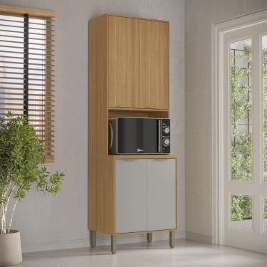 Imagem de Paneleiro Colors 4 Portas 100% Mdf Freijó/Cinza Chalck - Kits Paraná