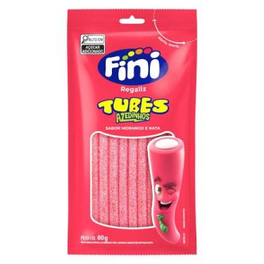 Imagem de Fini Regaliz Tubes Azedinhos Sabor Morango e Nata 80g