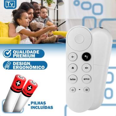 Imagem de Controle Remoto Compatível Chromecast com Google TV Voice Remote Branc