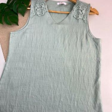 Imagem de Blusa Regata Linho Ref. 6270 - Michele Collection, GG, Verde menta