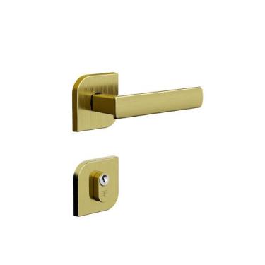 Imagem de Fechadura Porta de Madeira Ext oxidado quad 3F linha Design - 3F Ferra