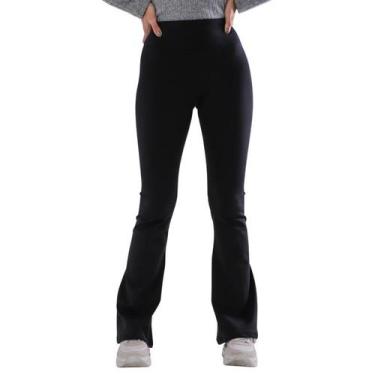 Imagem de Calça Flare Feminina Alta Preta Social Modeladora Suplex - Conceitual 