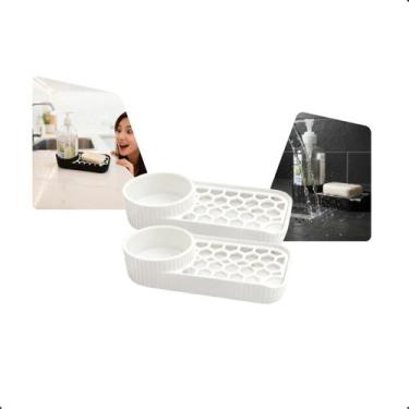Imagem de Kit 2 Organizador De Pia Porta Sabonete e Detergente Suporte Antiderra