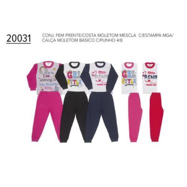 Imagem de Conjunto Infantil Feminino Blusa e Calça Moletom 4 ao 8 - Visual Radic