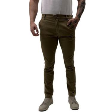 Imagem de Calça Sibra Esporte Fino Slim Masculina, 46, Caqui novo