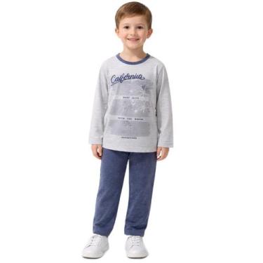 Imagem de Pijama de inverno infantil menino de malha blusa e calça - Uze Fashion