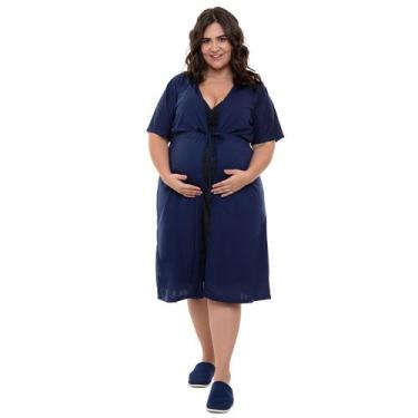 Imagem de Robe Plus Size Linda Gestante Maternidade Avulso Manga Curta, 48, Mari
