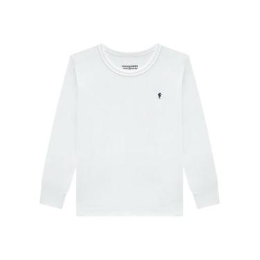 Imagem de Camiseta Manga Longa Infantil Menino Térmica Onda Marinha, Branco, 4