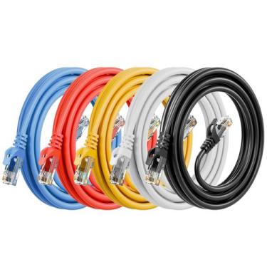Imagem de Cabo Ethernet ANLINK Cat6 3 m, kit com 5 unidades, multicolorido