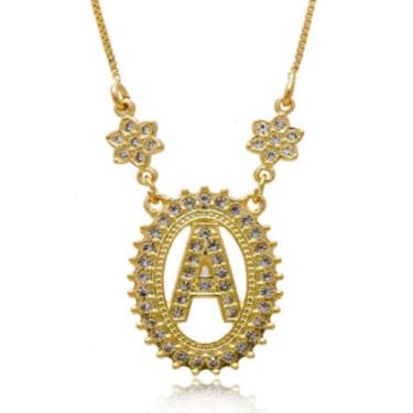 Imagem de Colar Feminino Banho Ouro 18 Pingente Letras Nome Letra C80 - TW SEMIJ