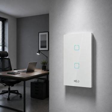 Imagem de Interruptor Inteligente Smart Zigbee Alexa google 2 Botões 4x2 Bivolt 