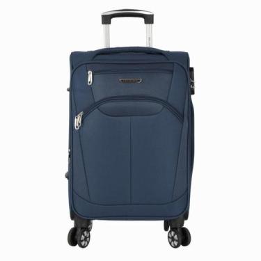 Imagem de Mala Viagem Média Expansível 23kg Rodinhas 360 Polo King, Azul
