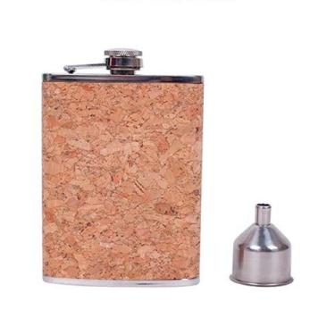 Imagem de Cantil aço inox e cortiça com funil 9,5x2,2x13,8cm -Dynasty, 3 meses p